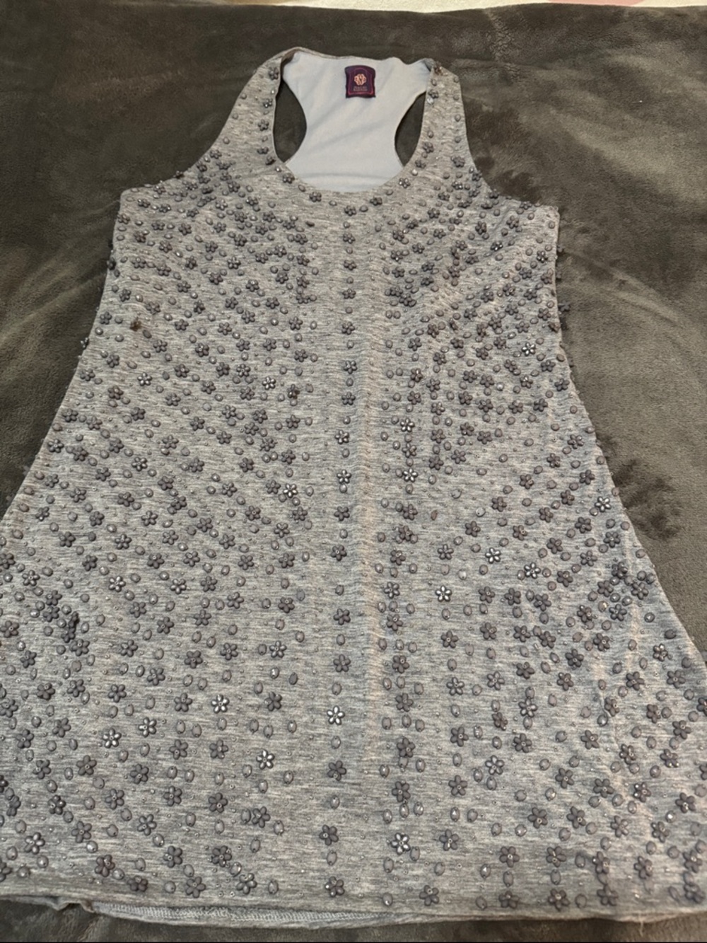 Women's Grey Embellished Mini Dress